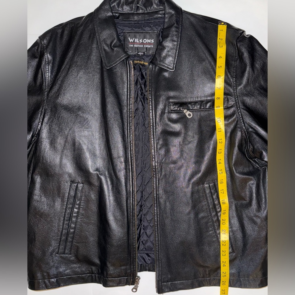 Wilson Black Leather Jacket for Men - Picture 14 of 15